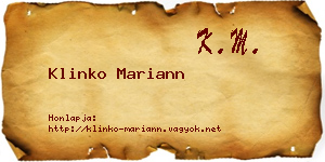 Klinko Mariann névjegykártya